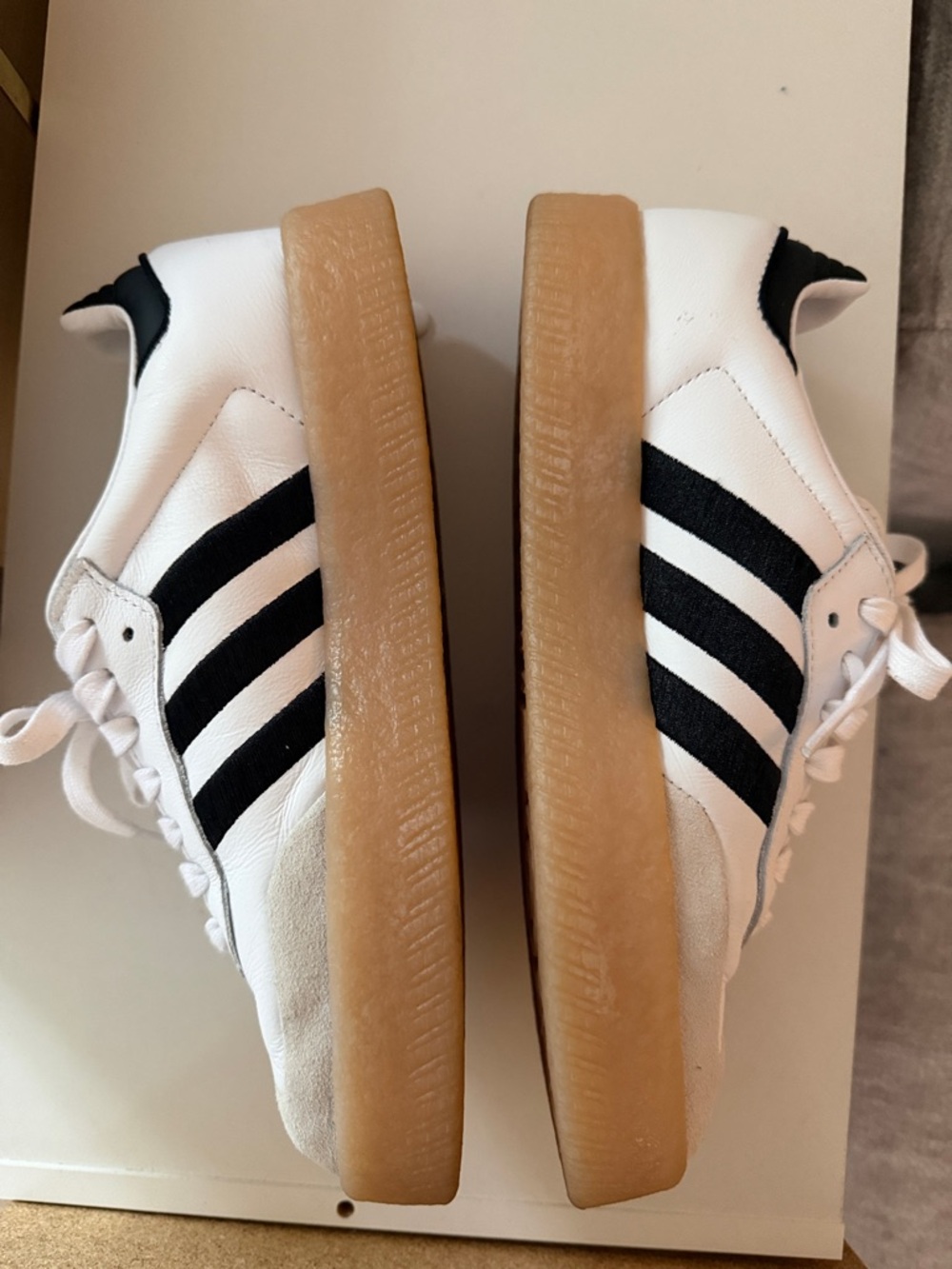 adidas Samba White Black with Gum Sole - Picture 4 of 7